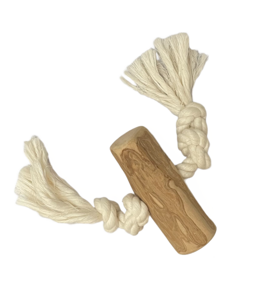 TOPAZ Kaffeeholz am Baumwollseil Kauholz (M)